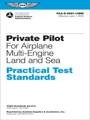 cover image of Private Pilot for Airplane Multi-Engine Land and Sea Practical Test Standards